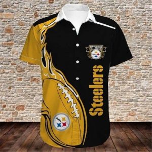 Nfl Pittsburgh Steelers Black Yellow Ball Trendy Hawaiian Shirt KLA Shirt