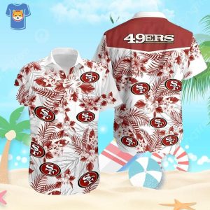 NFL San Francisco 49Ers Hawaiian Shirt Tropical Flower Pattern Beach Gift For Dad