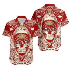 NFL San Francisco 49Ers Logo In Eyes Skull Hawaiian Shirt