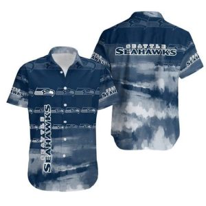 NFL Seattle Seahawks Navy Blue Hawaiian Shirt