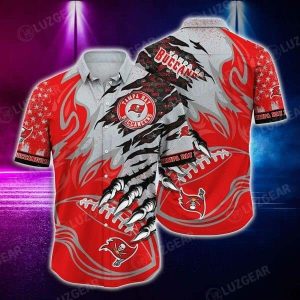 NFL Tampa Bay Buccaneers Red Grey New Design Hawaiian Shirt