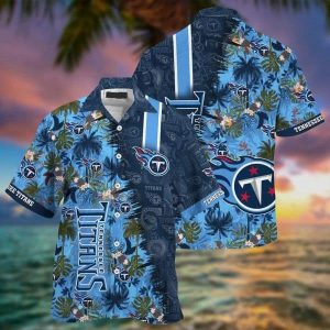 NFL Tennessee Titans Flowers Navy Blue Hawaiian Shirt V3 KLA Shirt