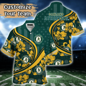 Oakland Athletics MLB Us Flag Hawaiian Shirt Custom Summer KLA Shirt