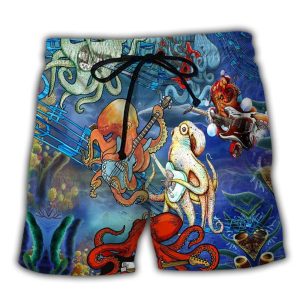 Octopus Rocktopus Funny Style Trendy KLA Hawaiian Beach Shorts