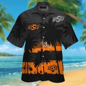 Oklahoma State Cowboys Short Sleeve Button Up Tropical Hawaiian Shirt VER029