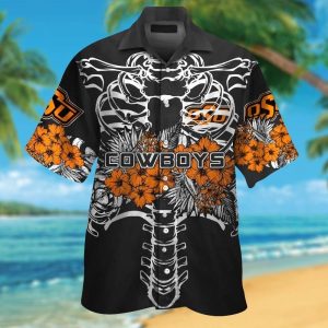 Oklahoma State Cowboys Short Sleeve Button Up Tropical Hawaiian Shirt VER03