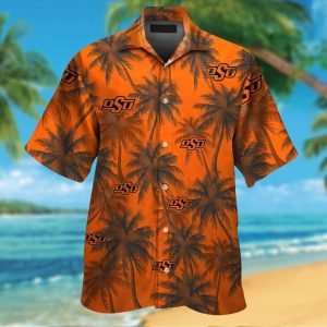 Oklahoma State Cowboys Short Sleeve Button Up Tropical Hawaiian Shirt VER033