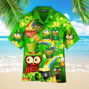 Owls Happy Saint Patricks Day Hawaiian Shirts