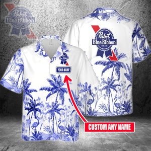 Pabst Blue Ribbon Custom Hawaiian Shirt Name Personalized