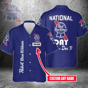 Pabst Blue Ribbon Fans Personalized Hawaiian Shirt
