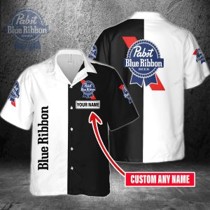 Pabst Blue Ribbon Hawaiian Shirt Custom Name Edition