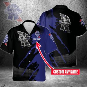 Pabst Ribbon Blue Personalized Name Custom Hawaiian Shirt