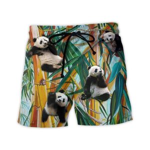 Panda Play Funny Together Trendy KLA Hawaiian Beach Shorts