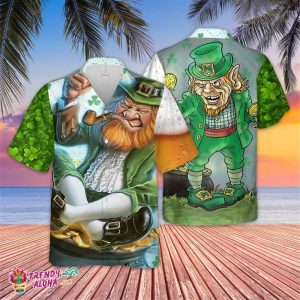 Patrick Grass Beer Clover Unisex Hawaiian Shirt, Lucky Green Beer Shirt, Shamrock Hawaiian Shirt,Hawaiian Shirt