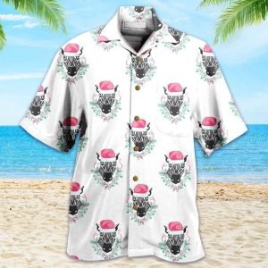 Pattern Zebra Santa Claus Hat White Hawaiian Shirt 3D