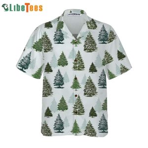 Patterned Christmas Tree Festive Hawaiian Celebration Shirt