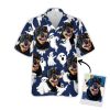 Personalized Gift For Pet Lovers Funny Ghost Pattern Navy Color Hawaiian Shirt