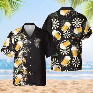Personalized Play Darts And Drink Beer Trendy Hawaiian Shirt, Dart Board Shirt, Darts Club Hawaii Shirt