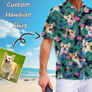 Personalized Tropical Flower Trendy Hawaiian Shirt, Colorful Tropical Hawaii Shirt, Tropical Hawaii Shirt, Hawaiian Set Gift, Funny Trendy Hawaiian Shirt.