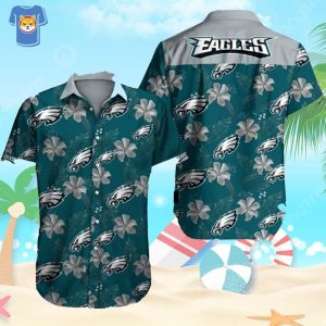 Philadelphia Eagles Hawaiian Shirt Hibiscus Pattern Gift For NFL Fans