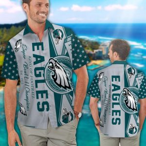 Philadelphia Eagles Short Sleeve Button Up Tropical Hawaiian Shirt VER010
