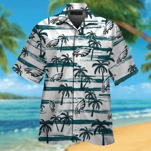 Philadelphia Eagles Short Sleeve Button Up Tropical Hawaiian Shirt VER015
