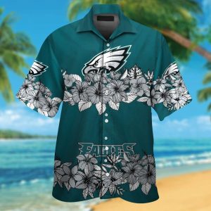 Philadelphia Eagles Short Sleeve Button Up Tropical Hawaiian Shirt VER05