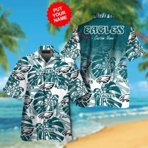 Philadelphia Eagles Short Sleeve Button Up Tropical Hawaiian Shirt VER09