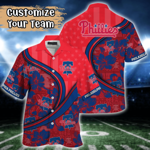 Philadelphia Phillies MLB Us Flag Hawaiian Shirt Custom Summer KLA Shirt