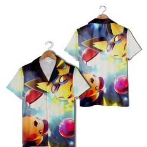 Pikachu AOP Pokemon Hawaiian Shirt, Anime Pokemon Lovers Gift
