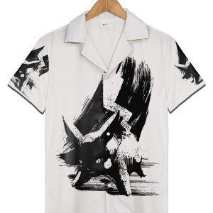 Pikachu Black And White Pokemon Hawaiian Shirt