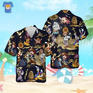 Pirated Of The Caribbean Mickey Friend Hawaiian Shirt Summer Gift For Men And Women