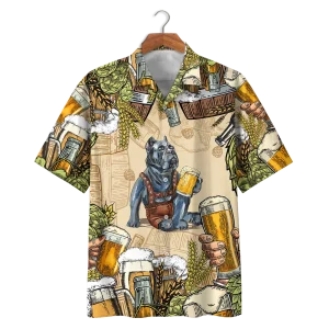 Pitbull & Beer Trendy Hawaiian Shirt