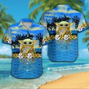 Pittsburg Steelers Short Sleeve Button Up Tropical Hawaiian Shirt VER018