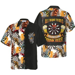 Play Darts And Drink Beer Trendy Hawaiian Shirt, Dart Shirt, Gift For Dart Player