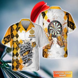 Play Darts Drink Beer 3D Trendy Hawaiian Shirt, Darts Trendy Hawaiian Shirt For Men, Women, Darts Team Shirt