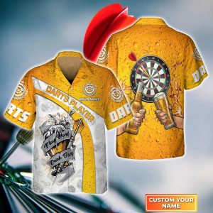 Play Darts Drink Beer Personalized Name 3D Trendy Hawaiian Shirt, Darts Trendy Hawaiian Shirt For Men, Women, Darts Team Shirt
