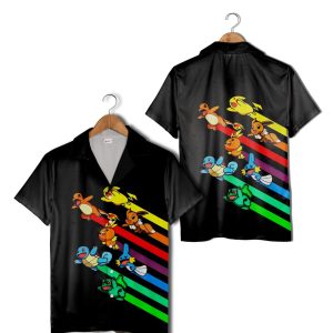 Pokemon Character Rainbow Colors Hawaiian Shirt Vibrant Tropical KLA Shirt