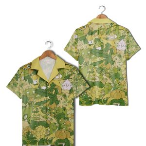 Pokemon Glass Type Hawaiian Shirt, Green Pikachu Pokemon KLA Shirt