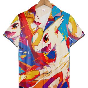 Pokemon Go Latias Hawaiian Shirt Colorful Tropical Vacation Shirt Unisex Beachwear