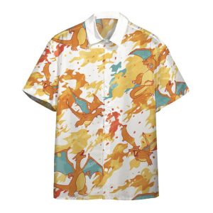 Pokemon Hawaiian Shirt Charizard Fire Hawaii Shirt Pokemon KLA Shirt