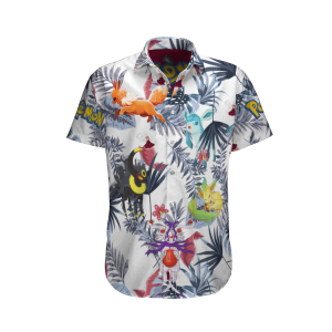 Pokemon Hawaiian Shirt Many Types Eevee Tropical White Hawaii KLA Shirt