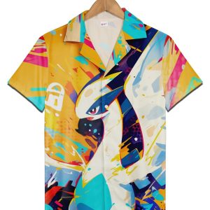 Pokemon Lugia Hawaiian Shirt Tropical KLA Shirt for Men and Women Vintage Summer Beach Shirt
