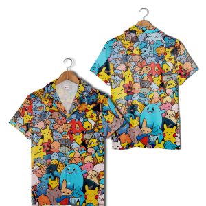 Pokemon Themed Poke Characters Hawaiian Shirt Colorful Tropical KLA Shirt