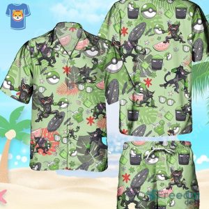 Pokemon Zarude Hawaiian Pattern Ball Fans Hawaiian Shirt And Short For Men And Women