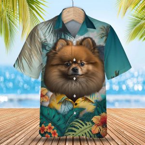 Pomeranian Fluffy Joy Embodied In 3D Hawaiian Tropical Shirt