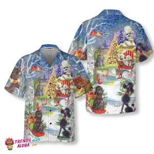 Poodle Through The Snow Hawaiian Shirt, Funny Christmas Shirt For Men & Women, Best Christmas Gift