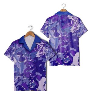 Purple Pokemon Hawaiian Shirt Summer Holiday Family KLA Hawaiian Beach Shirt
