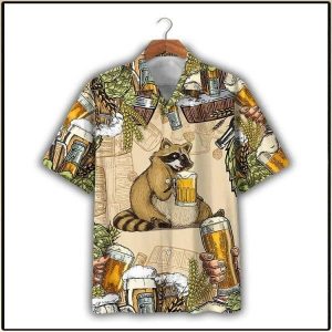 Raccoon And Beer Trendy Hawaiian Shirt