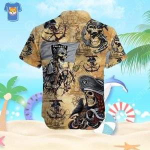Raiders Pirates Skull Inspired Hawaiian Shirt Print